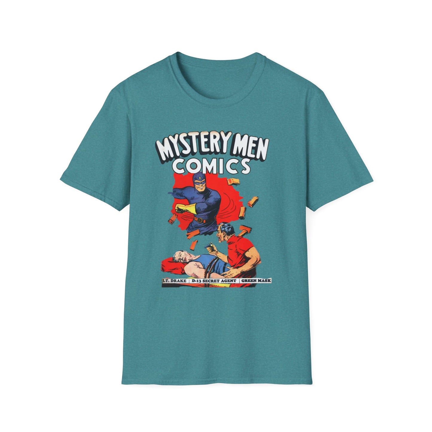 Retro Comics T-Shirt - Nostalgic Mystery Men Tee in Soft 100% Cotton, Perfect for Pop Culture Fans