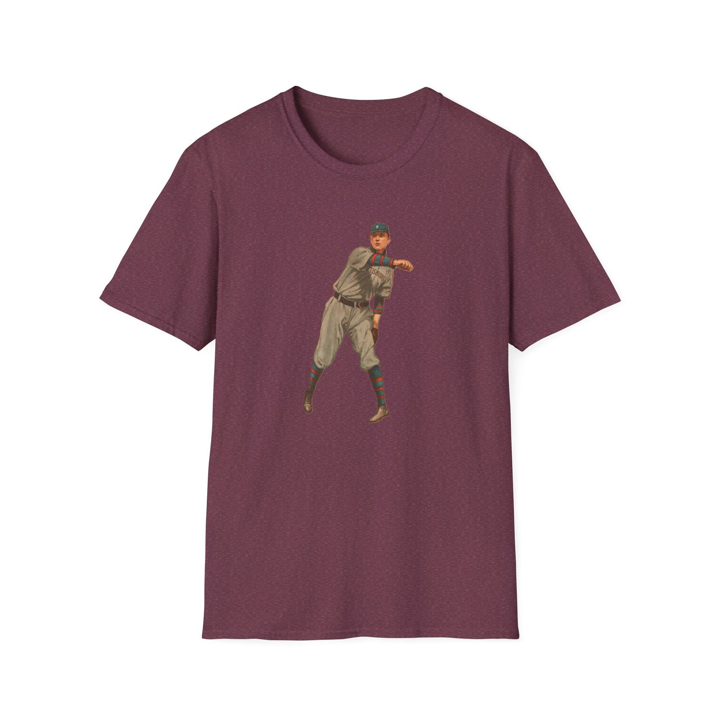 Retro Baseball Player Unisex Softstyle Tee - Old School Male 