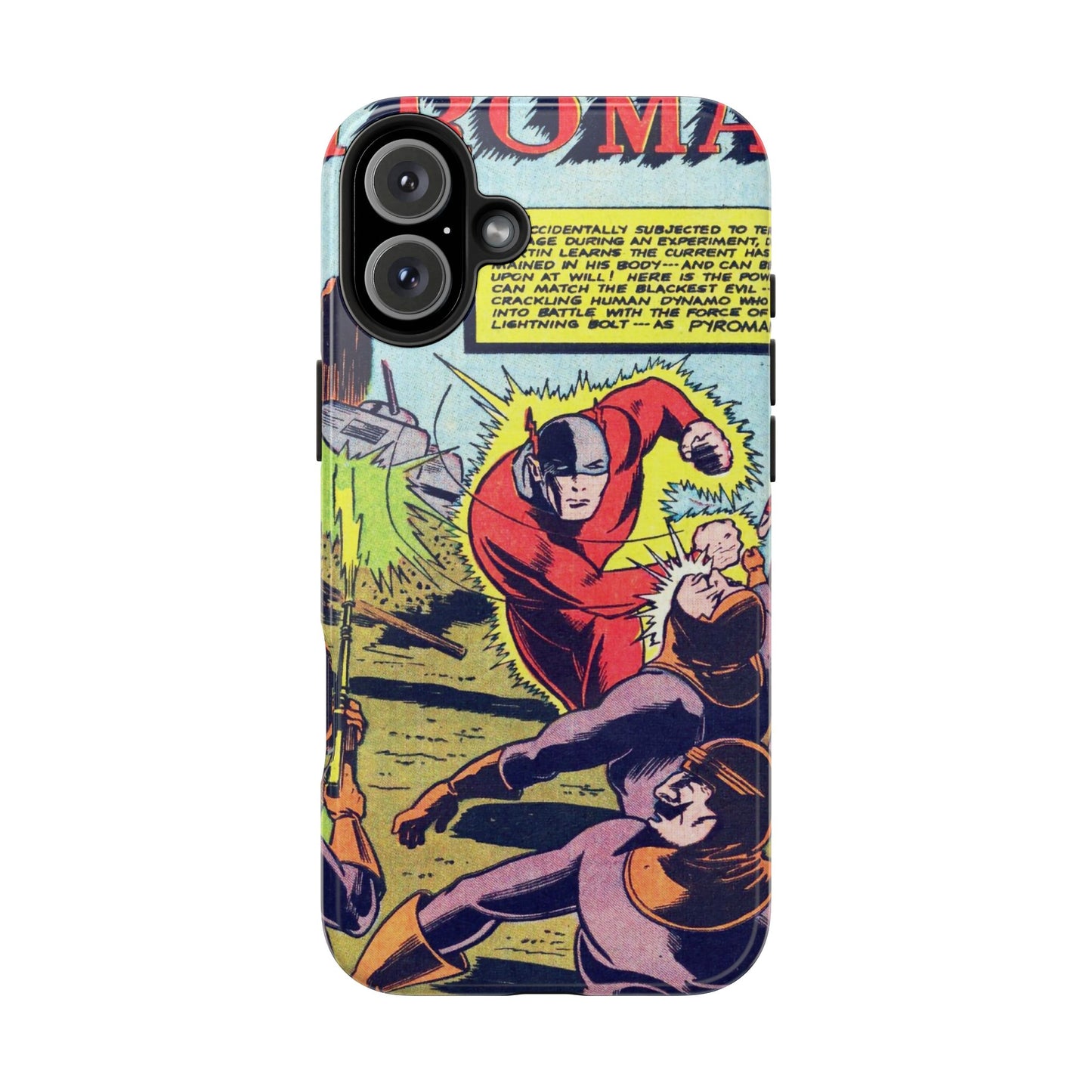 Vintage Pyroman Comic Page Durable Phone Cases - Old School Male 