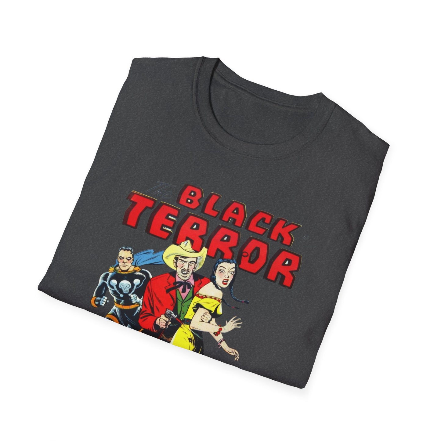 Vintage Black Terror Comic Character T-Shirt - Soft Cotton, Classic Fit for Retro Fans