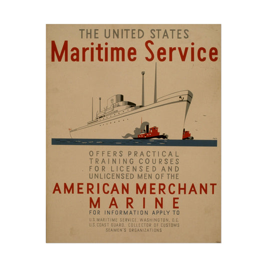 Vintage Merchant Marine Poster Print - Old School Male 