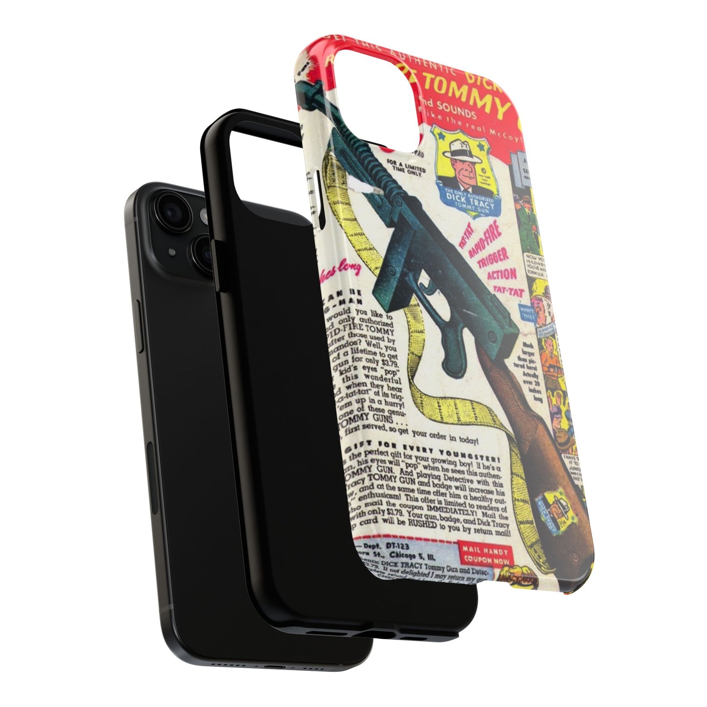 Dick Tracy Tommy Gun Vintage-Inspired Tough Phone Cases