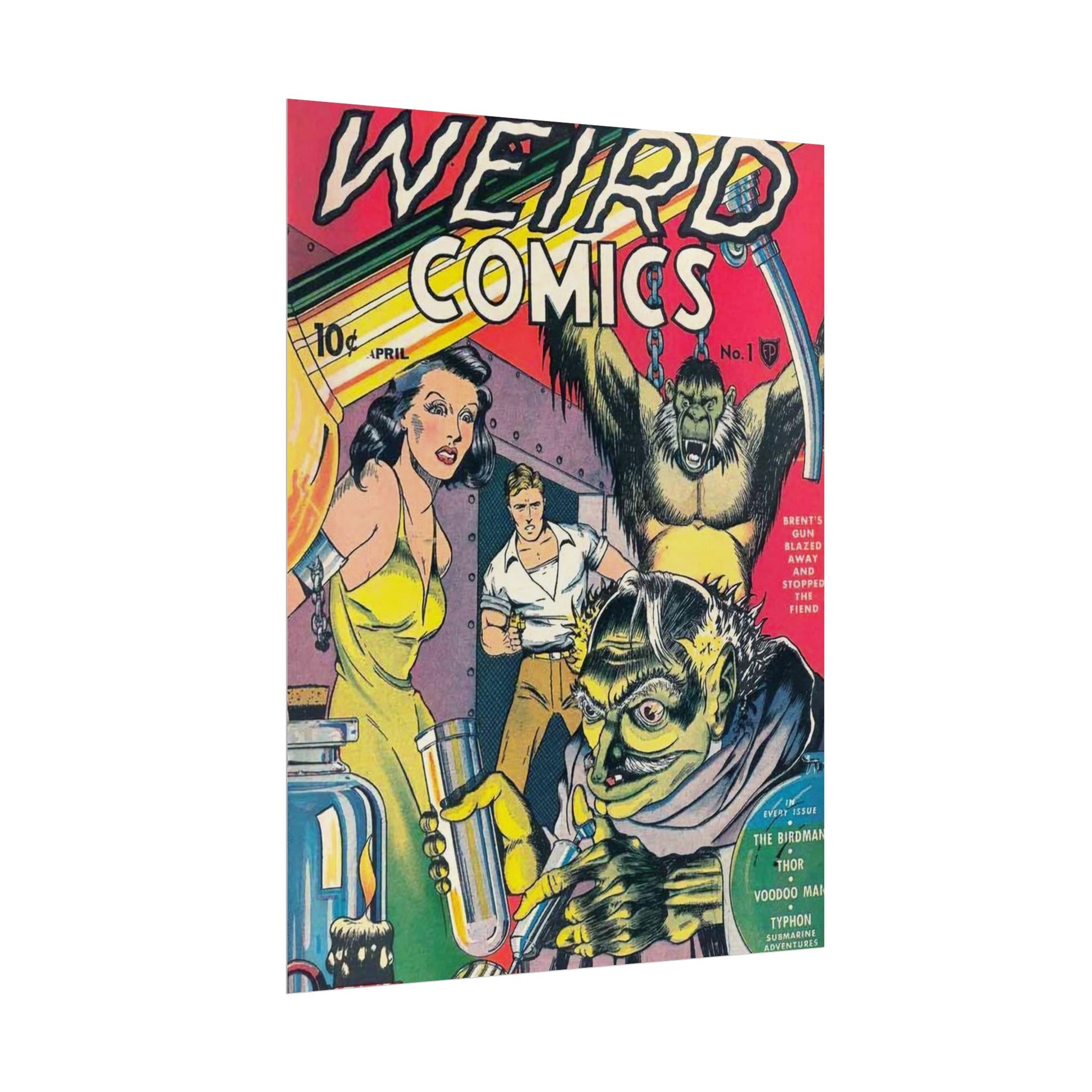 Retro Weird Comics Number 1 Cover Poster - Old School Male 