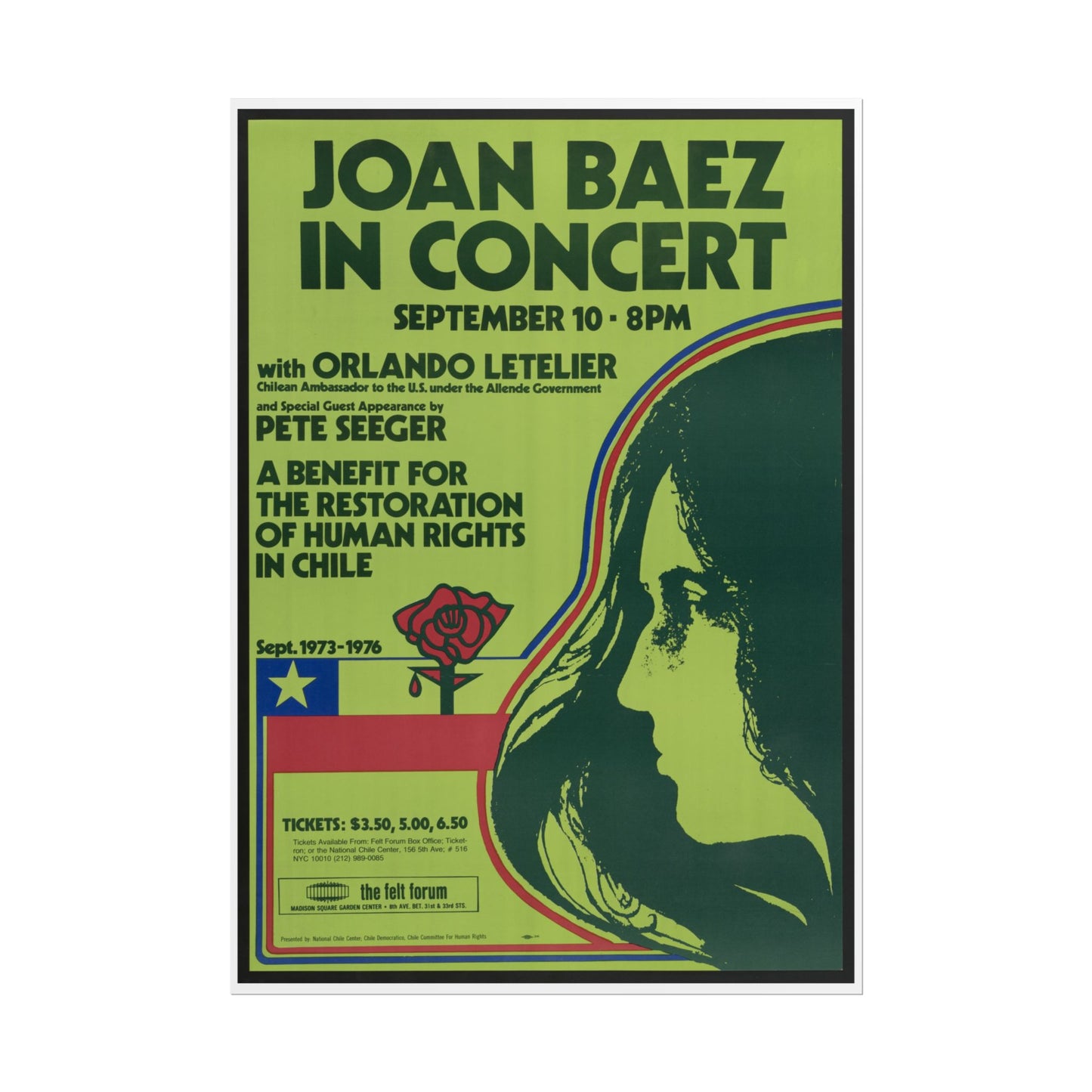 Joan Baez Benefit Concert Poster - Old School Male 