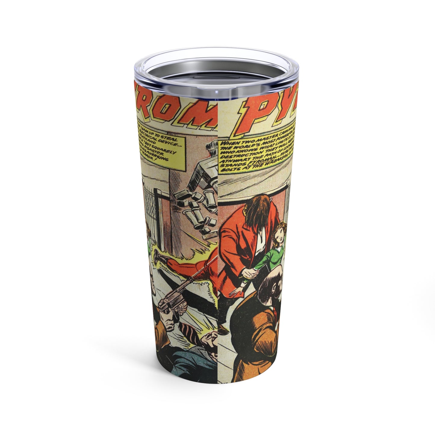 20oz Retro Pyroman Comic Tumbler for Everyday Hydration