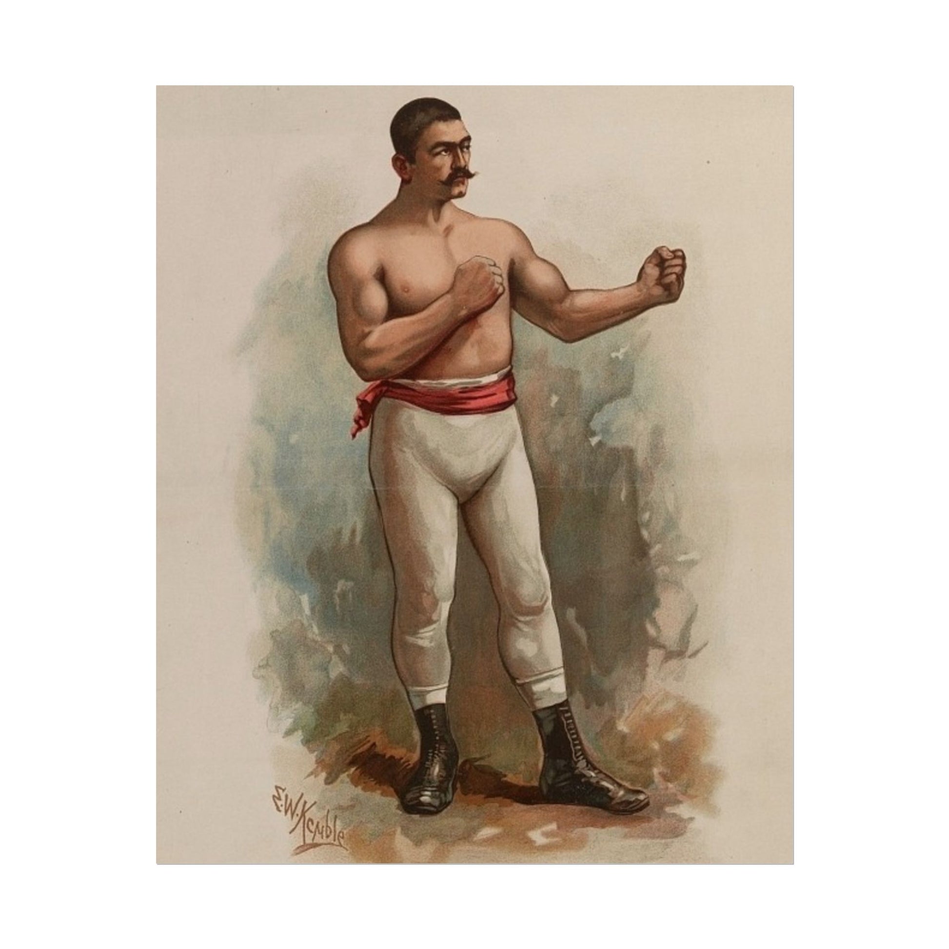 Vintage Champion Pugilist John Sullivan Poster - Old School Male 