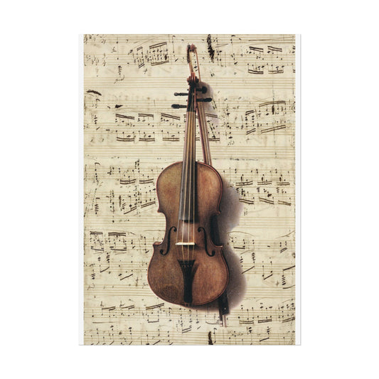 Violin Poster, Music Room Decor, Wall Art Print, Musician Gift, Vintage Instrument Picture, String Instrument Artwork - Old School Male 