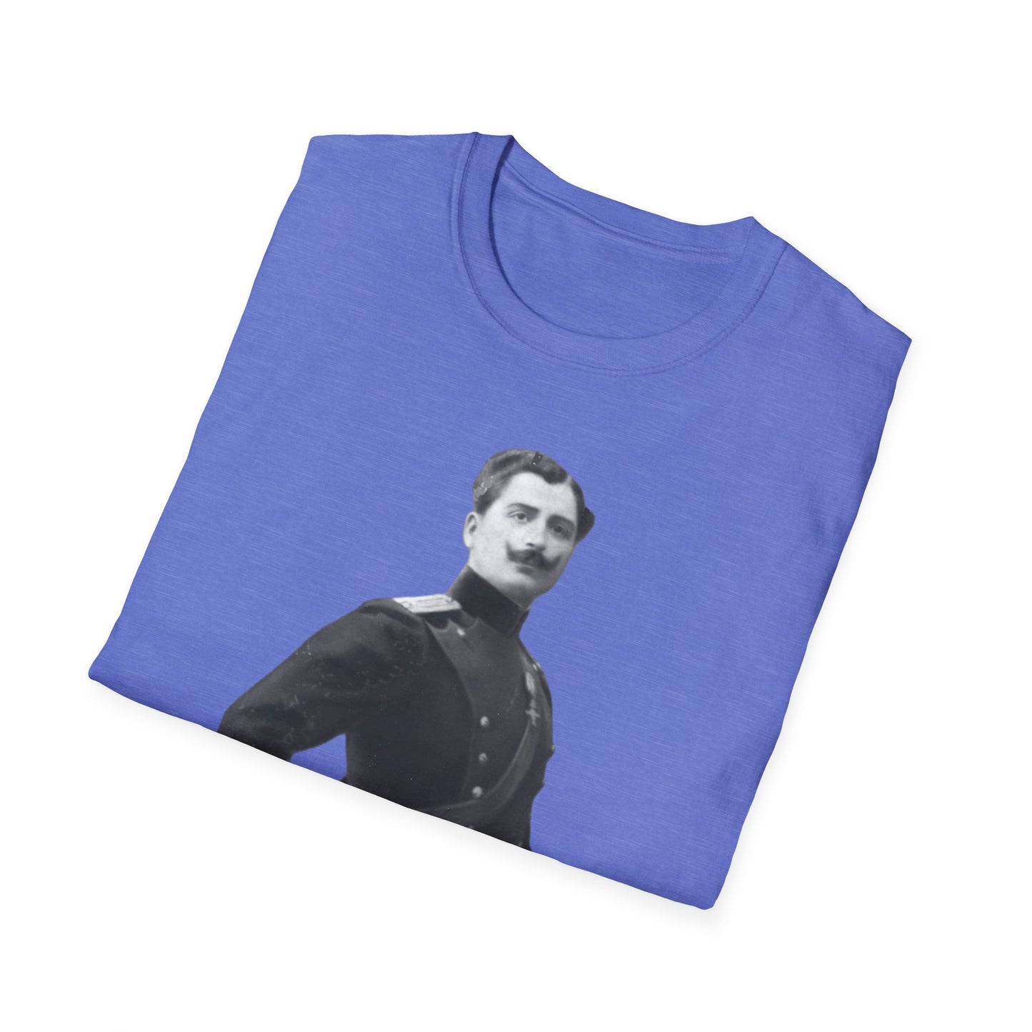 Retro Soldier with Mustache Unisex Softstyle Tee