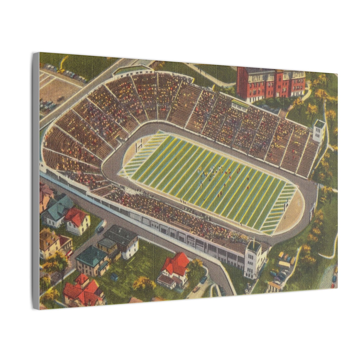 Aerial Canvas Art - West Virginia Mountaineer Football Stadium Print