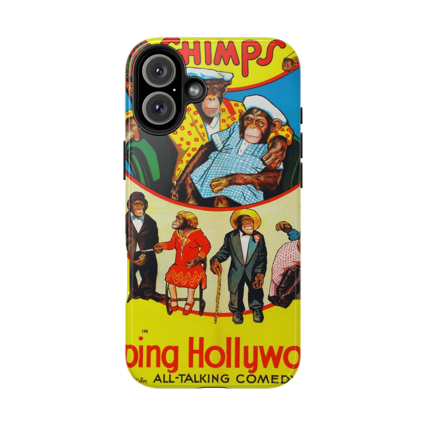 Humorous Chimpanzee-Themed Durable Phone Cases - Old School Male 