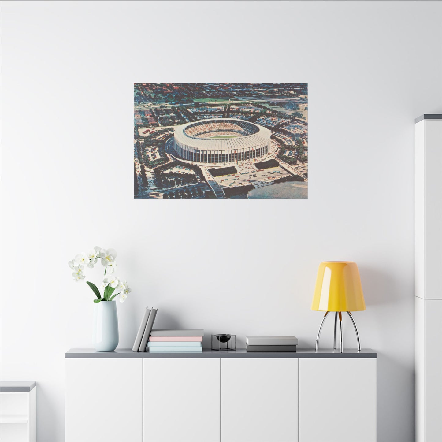 Aerial Canvas Art - Nostalgic Veterans Stadium Philadelphia Print