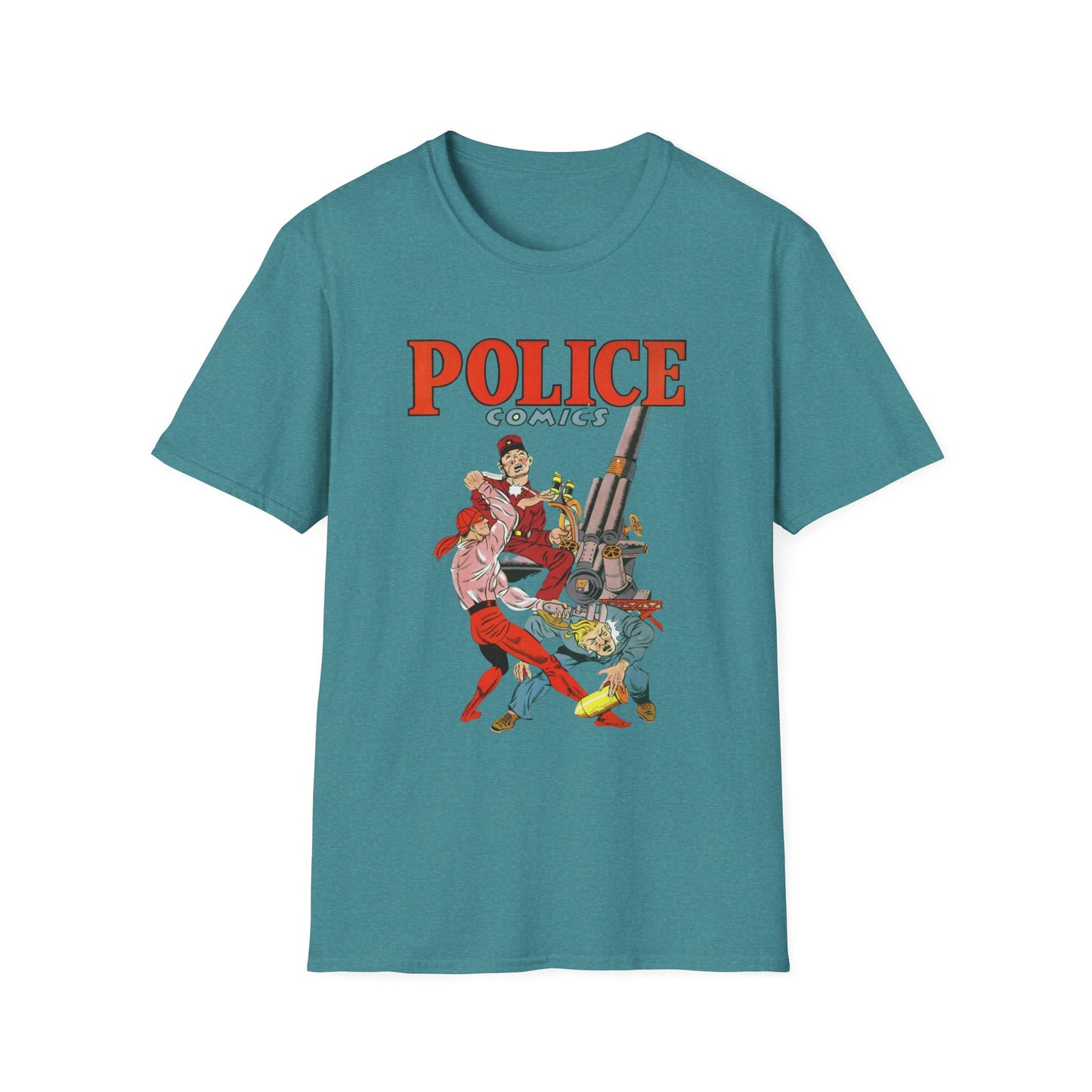 Vintage Retro Police Comics T-Shirt - 100% Cotton, Eco-Friendly, Perfect for Comic Fans