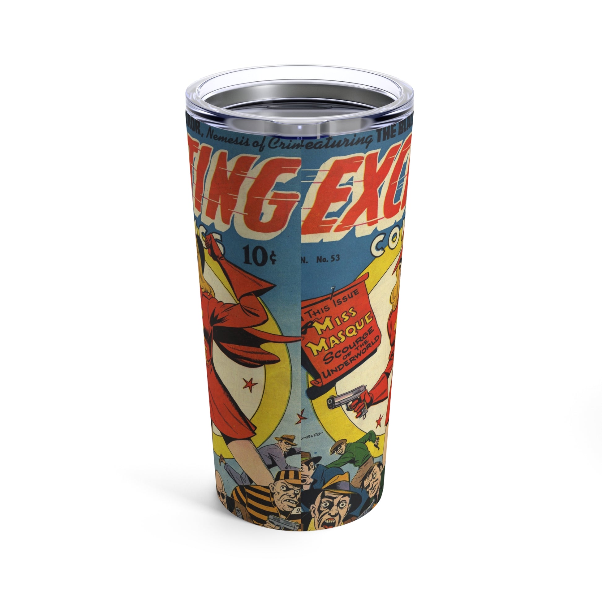 20oz Retro Comic Book Tumbler - Exciting Vintage Design - Old School Male 