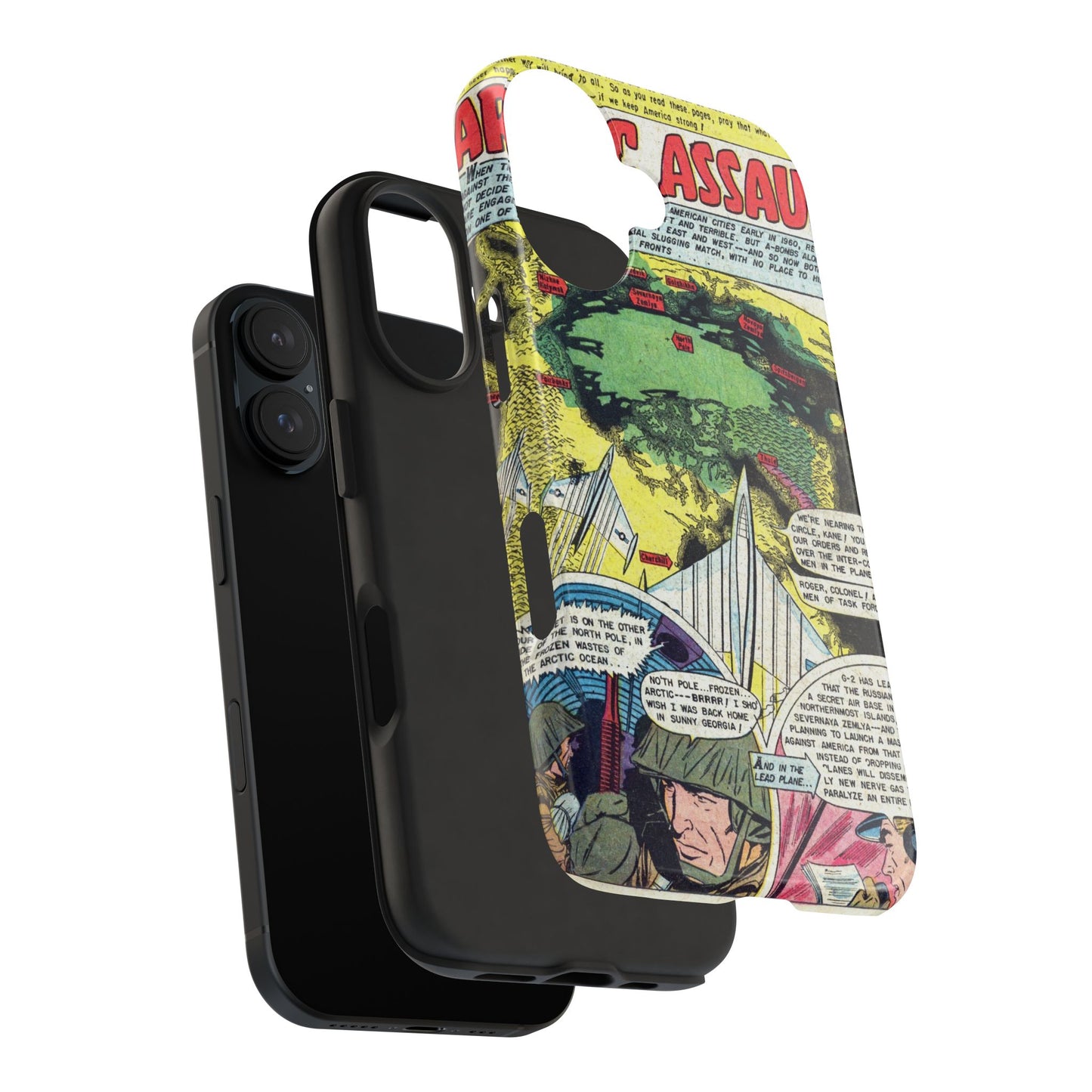 Vintage Atomic Warfare Comic Page Rugged Phone Cases