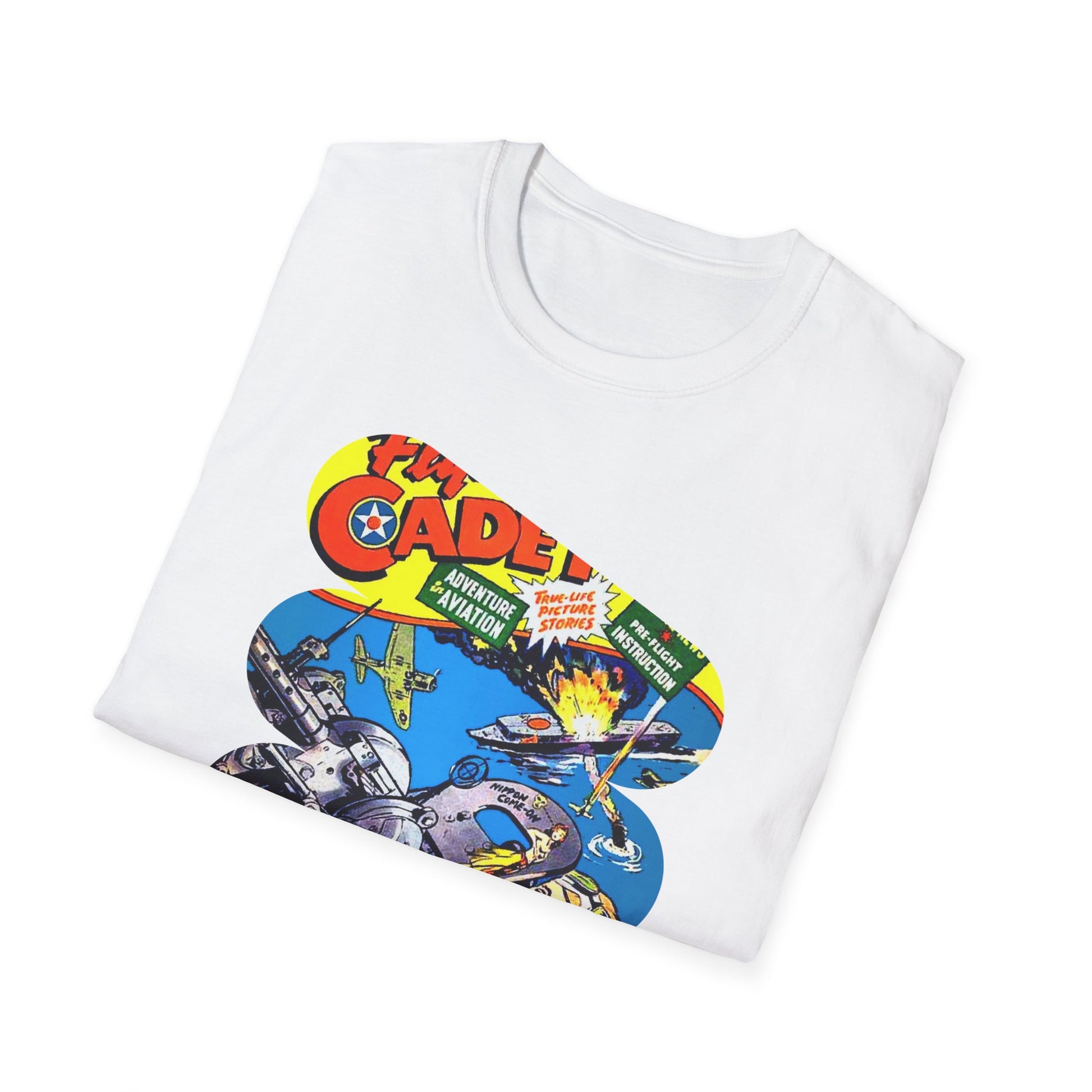 Vintage Comic Book Cover Unisex Softstyle Tee - Old School Male 