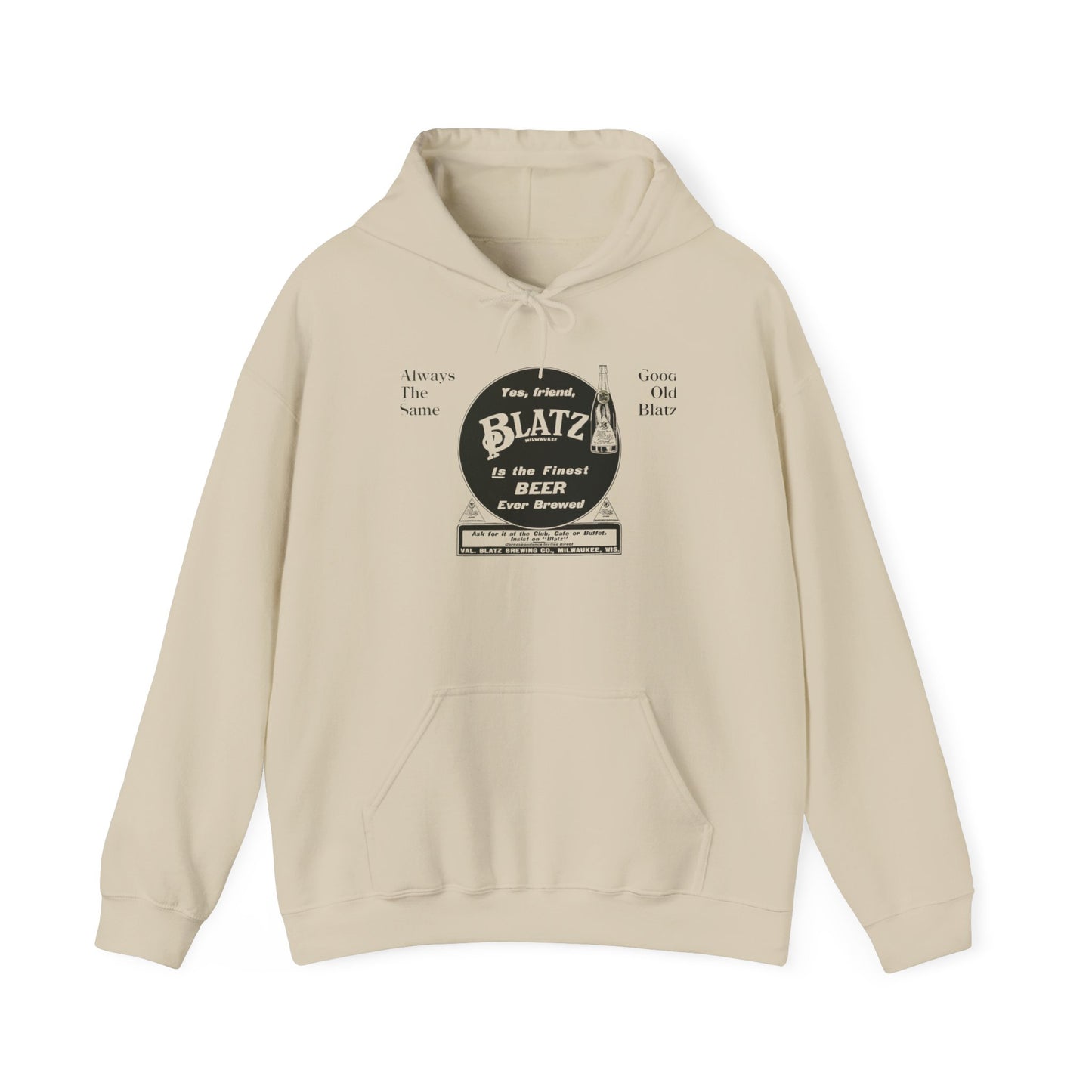 Blatz Beer Hoodie - Vintage Unisex Sweatshirt with Kangaroo Pocket & Adjustable Hood