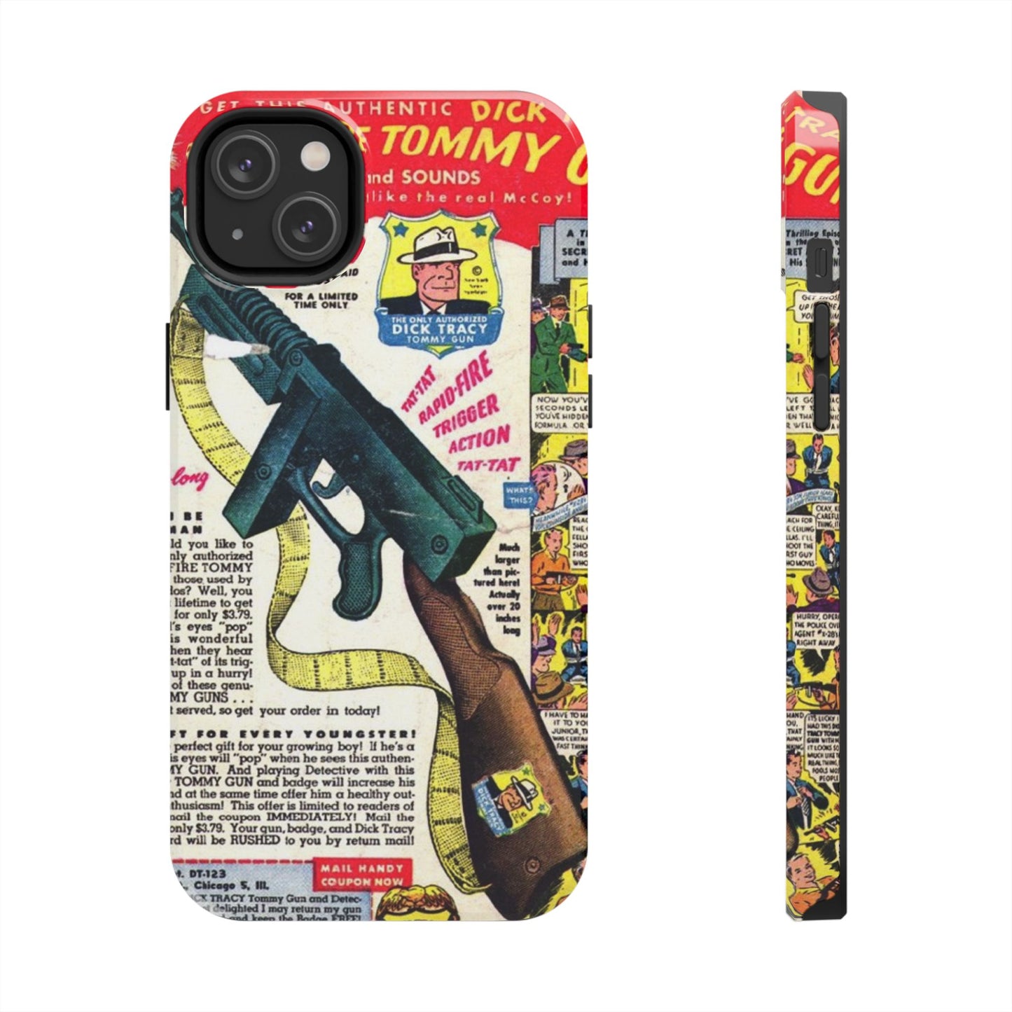 Dick Tracy Tommy Gun Vintage-Inspired Tough Phone Cases - Old School Male 