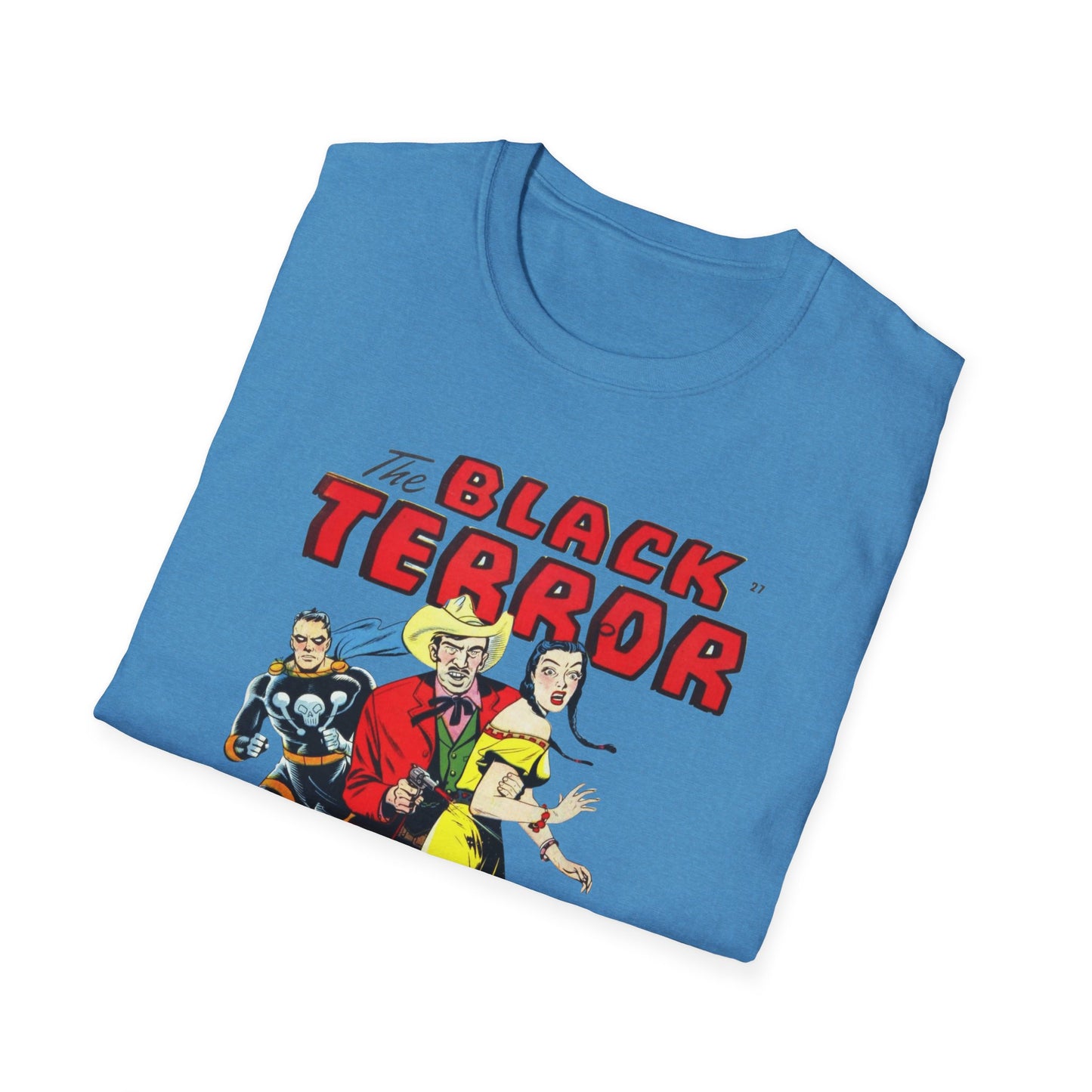 Vintage Black Terror Comic Character T-Shirt - Soft Cotton, Classic Fit for Retro Fans