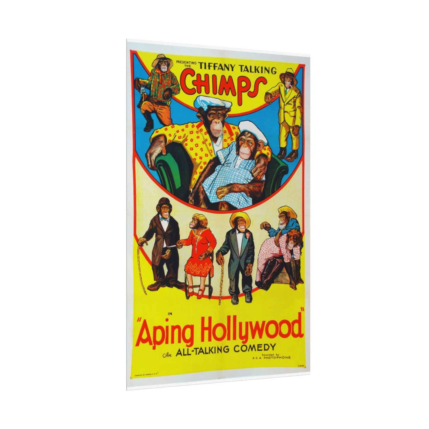 Retro Aping Hollywood Chimps Film Poster