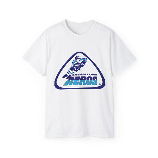 Retro Houston Aeros of the World Hockey Association Unisex Ultra Cotton Tee - Old School Male 