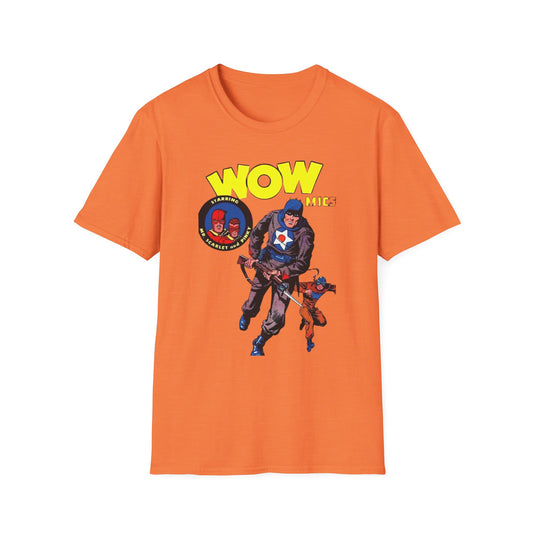 Retro Wow Comics T-Shirt - 100% Cotton, Classic Fit, Perfect for Comic Enthusiasts