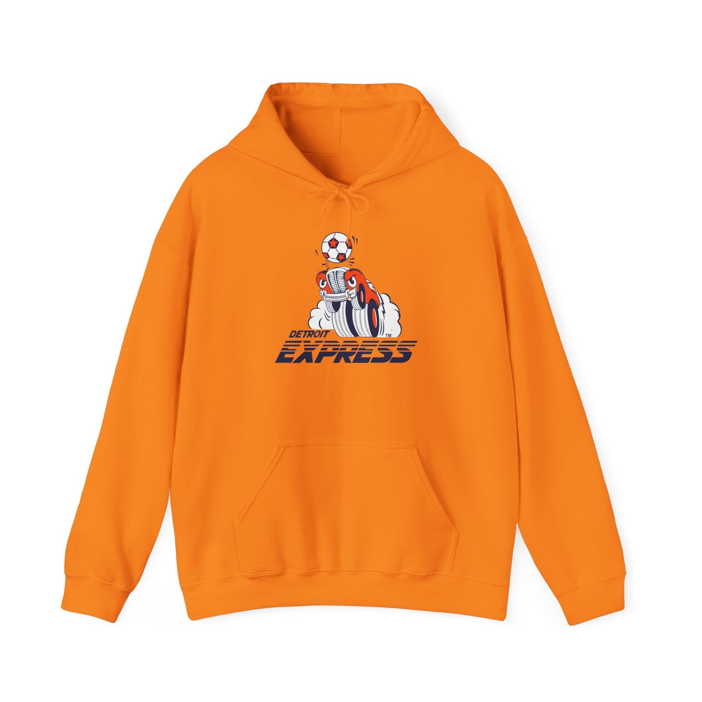 Retro Memphis Express Soccer Hoodie - Cozy 50/50 Cotton Blend, Kangaroo Pocket & Adjustable Hood