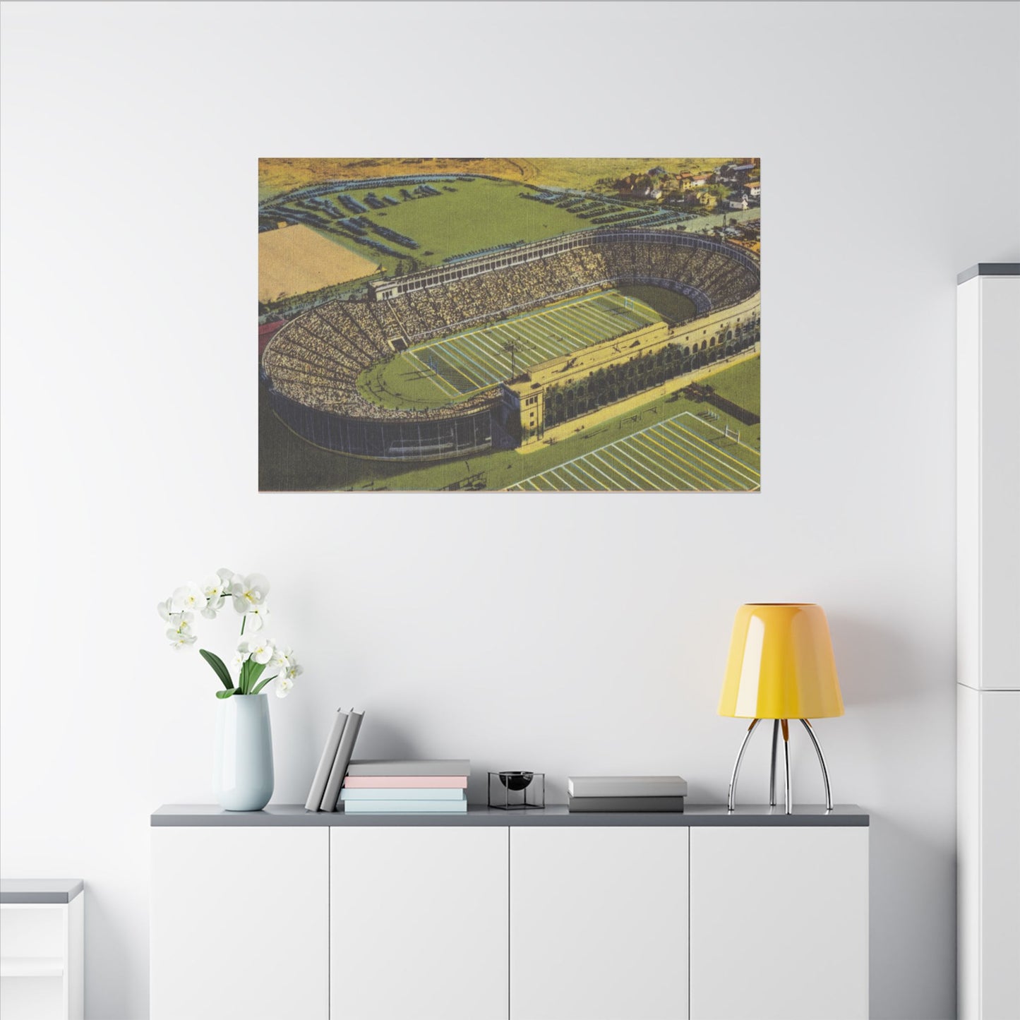 Harvard Stadium Aerial Canvas Art - Stretched Matte Design, 0.75" Thickness (Various Sizes)