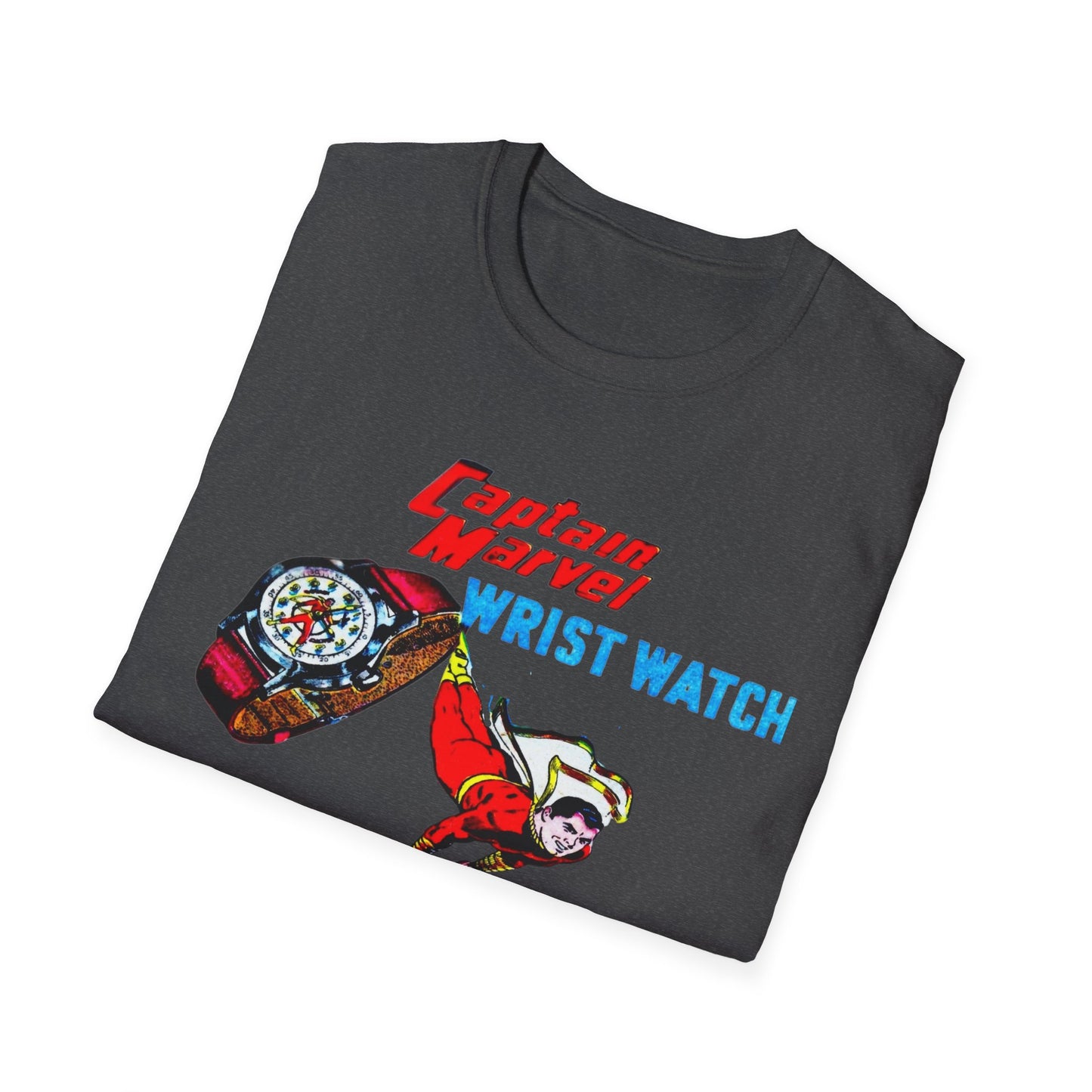 Retro Vintage T-Shirt: 1948 Captain Marvel Wristwatch Ad Unisex Softstyle Tee