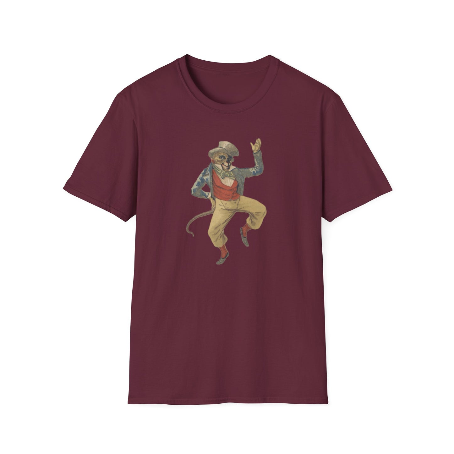 Humorous dancing monkey Unisex Softstyle T-Shirt - Old School Male 