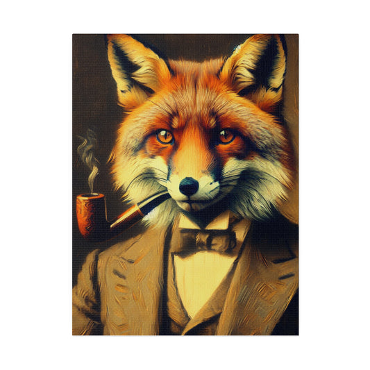 Fox in Formal Attire Canvas Print - Old School Male 