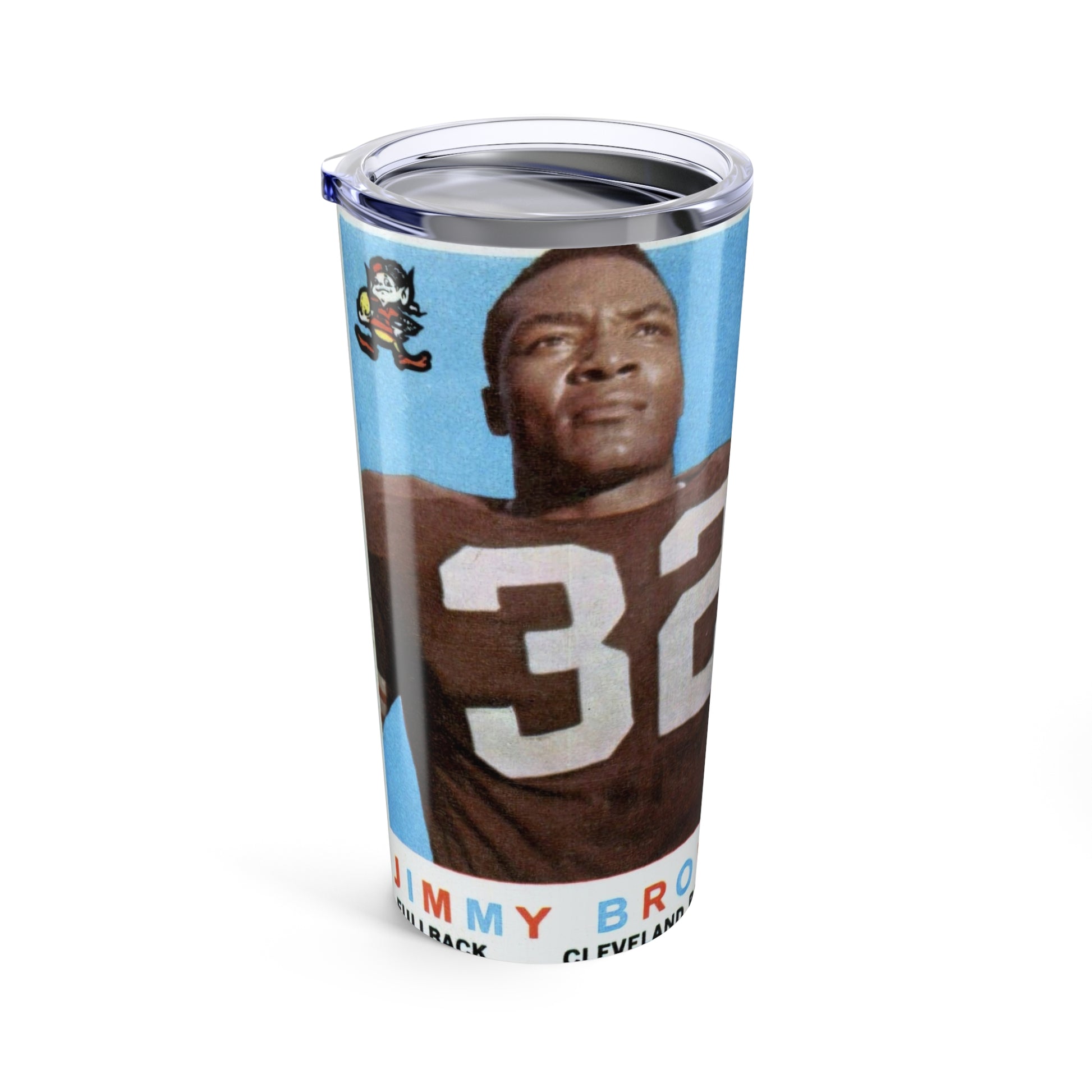 Vintage Jim Brown NFL Legend Insulated Tumbler 20oz - Old School Male 