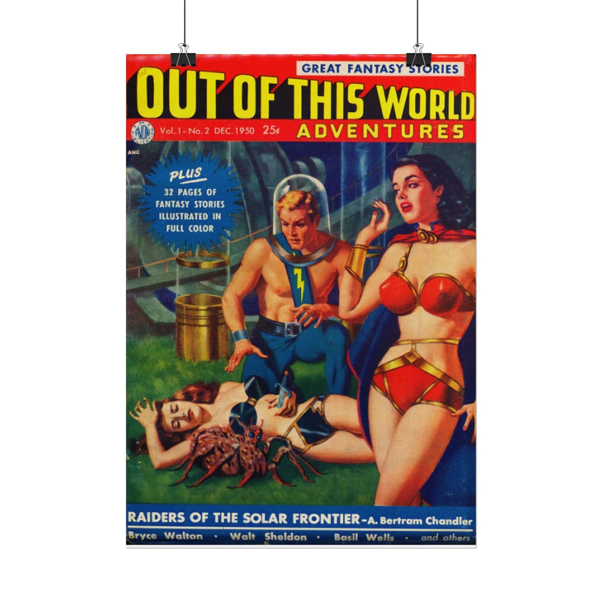 Out of this World Adventures Magazine Cover Poster. - Old School Male 