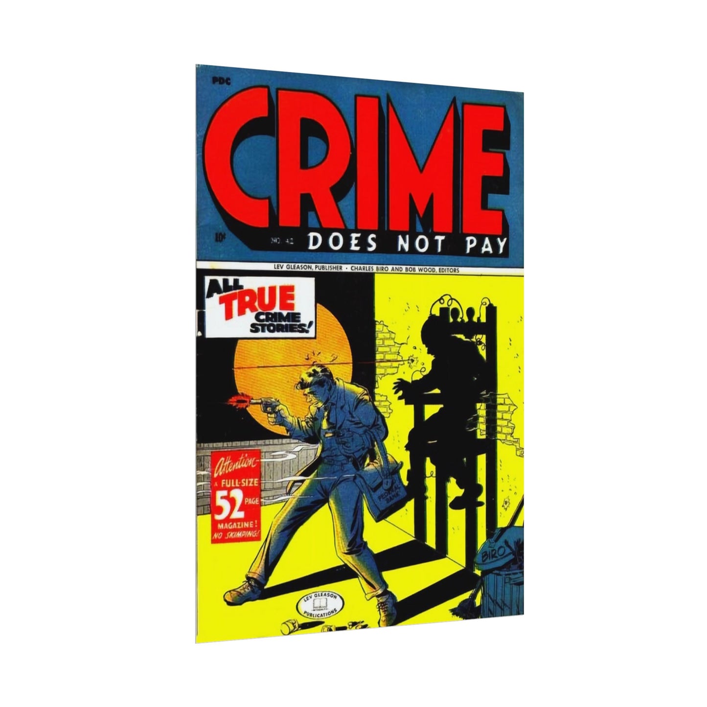 Retro Crime Does Not Pay Comic Book Cover Poster