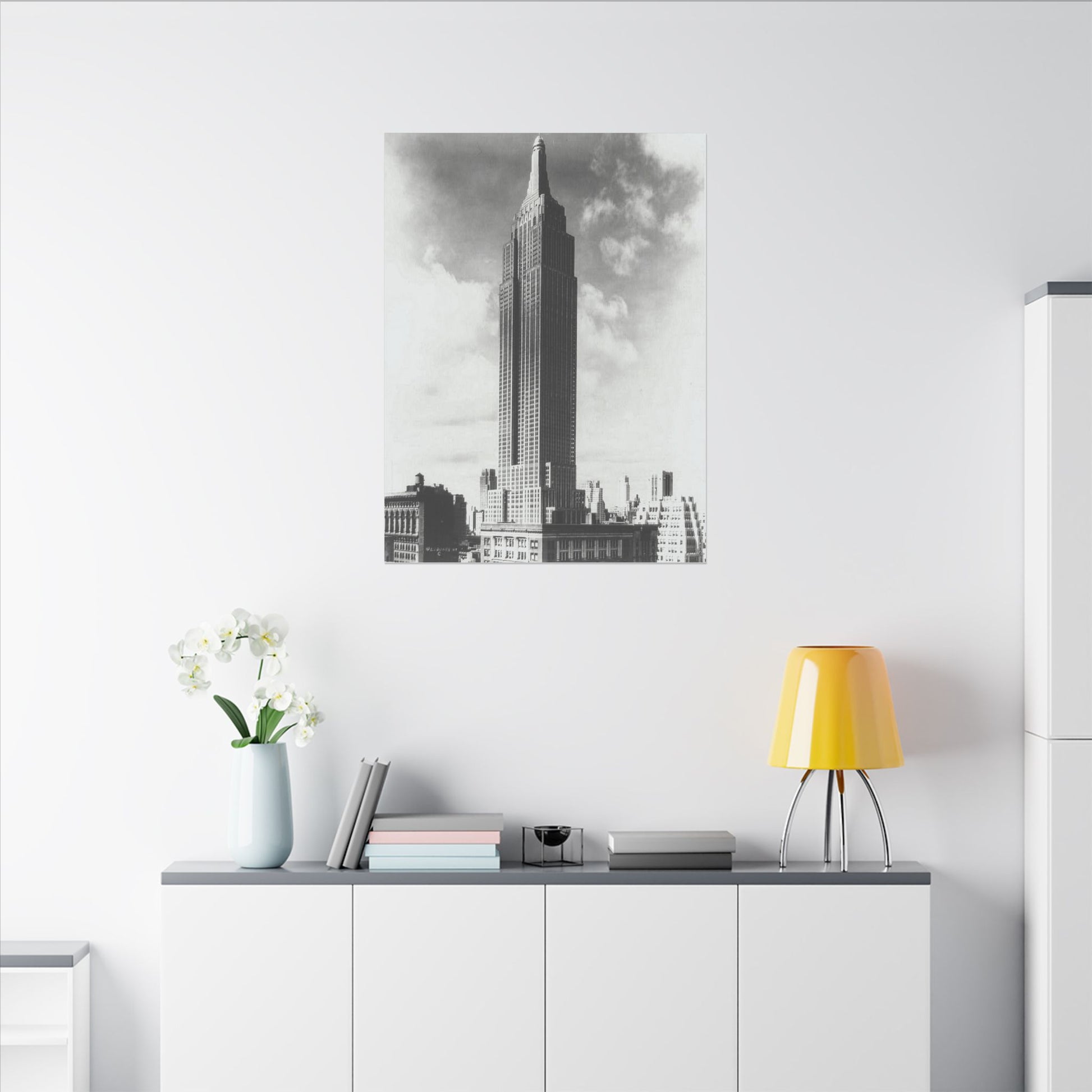 Classic Monochrome Canvas Print of the Iconic Empire State Building - Stretched Matte Art (Multiple Sizes Available) - Old School Male 