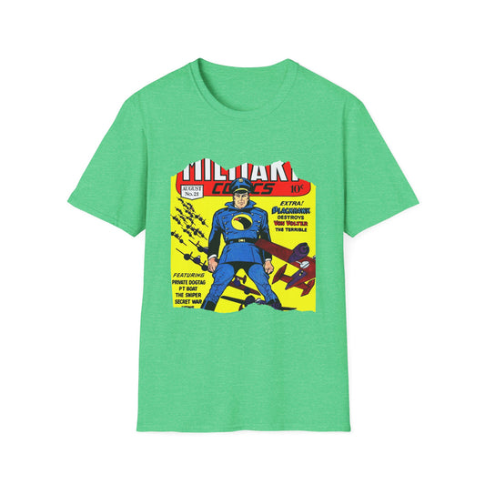 Vintage-Inspired Comic Cover Unisex Softstyle Tee - Old School Male 