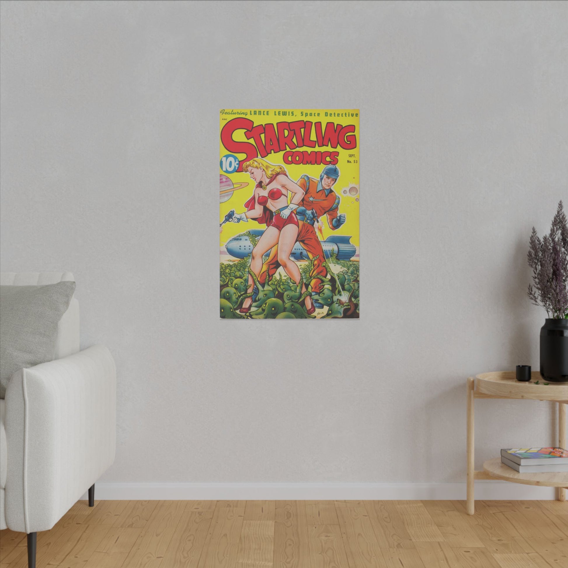 Vintage Comic Art Matte Canvas Print, Stretched, 0.75" (Multiple Sizes Available) - Old School Male 