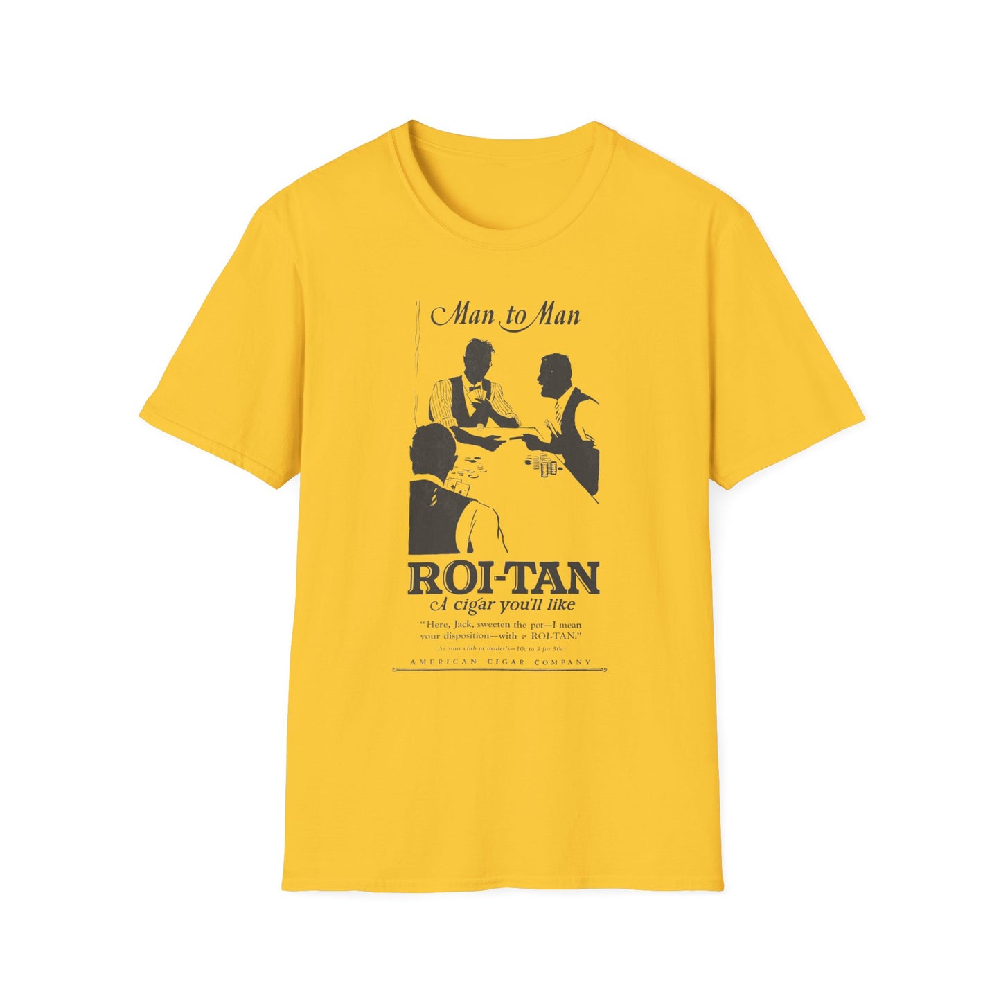 Light Up Your Style: Vintage Roi-Tan Cigar T-Shirt For Laid-Back Loungers!