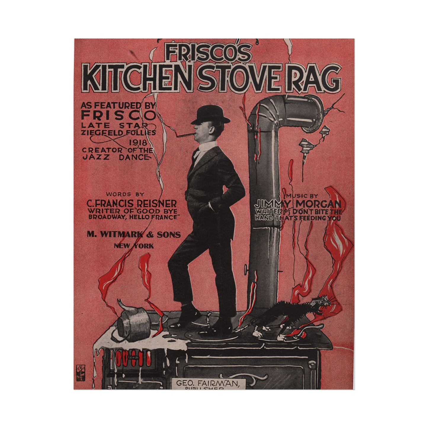 Frisco's Kitchen Stove Rag Rolled Poster - Old School Male 