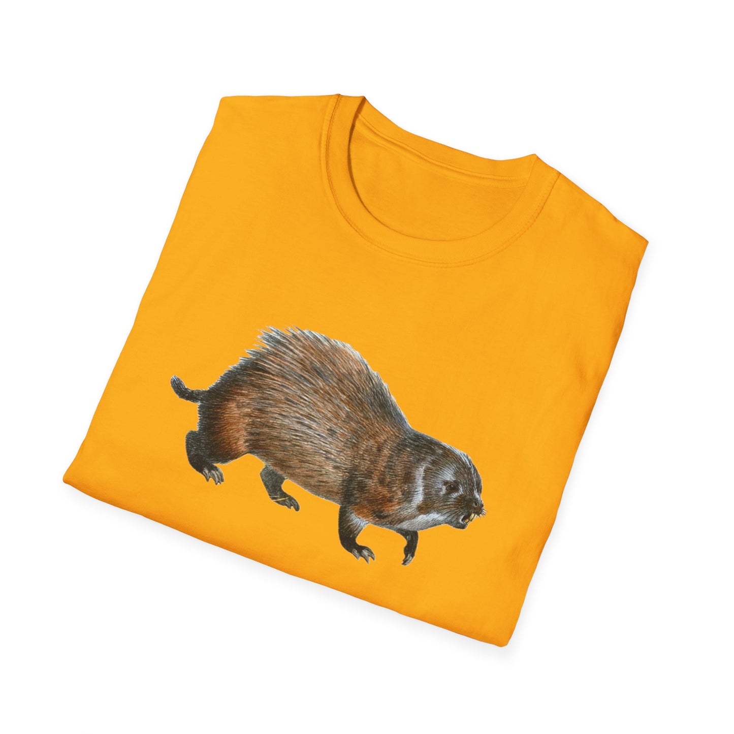 Vintage-inspired Unisex Soft Cotton Beaver Tee - Old School Male 