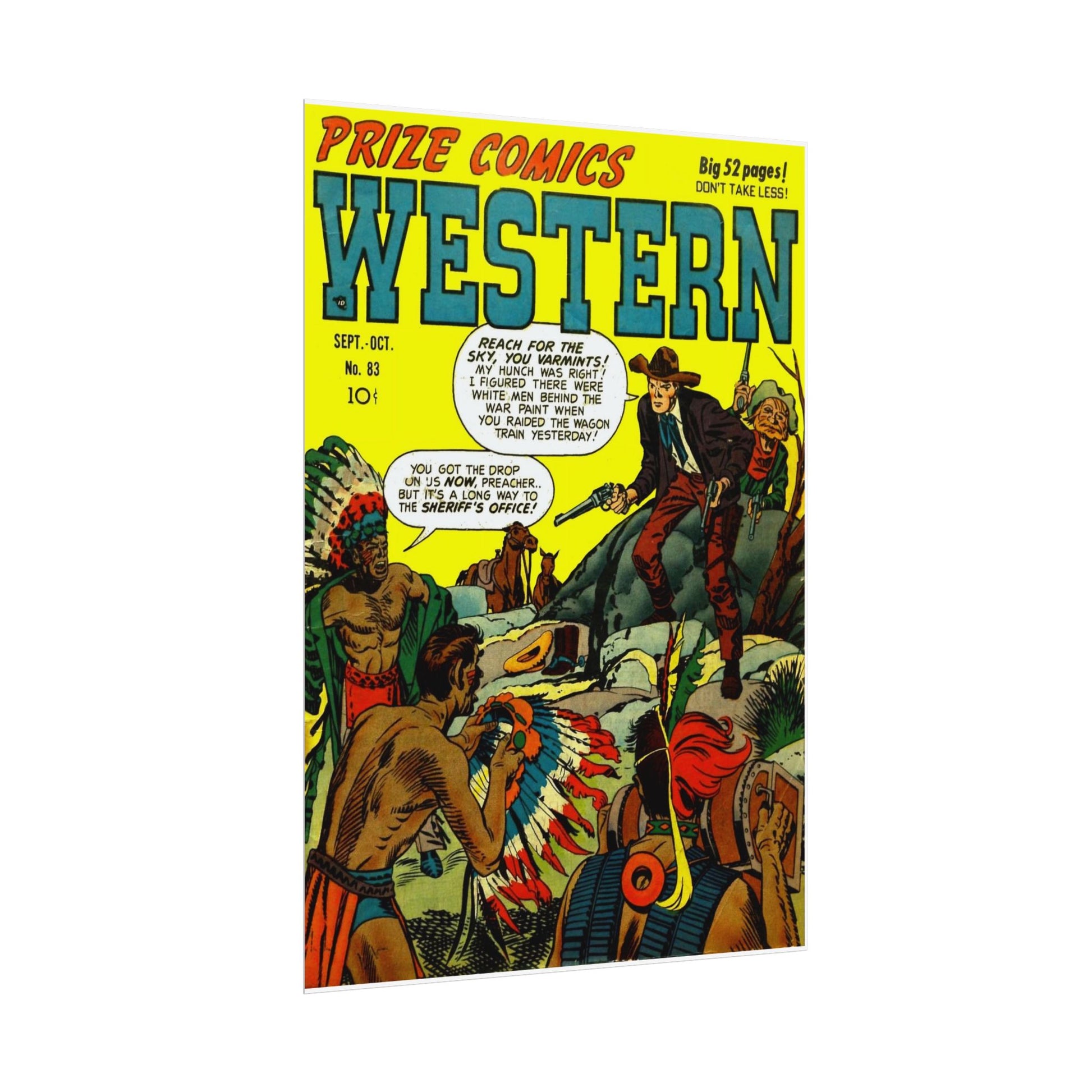 Retro Prize Comics Western Cover Rolled Poster - Old School Male 