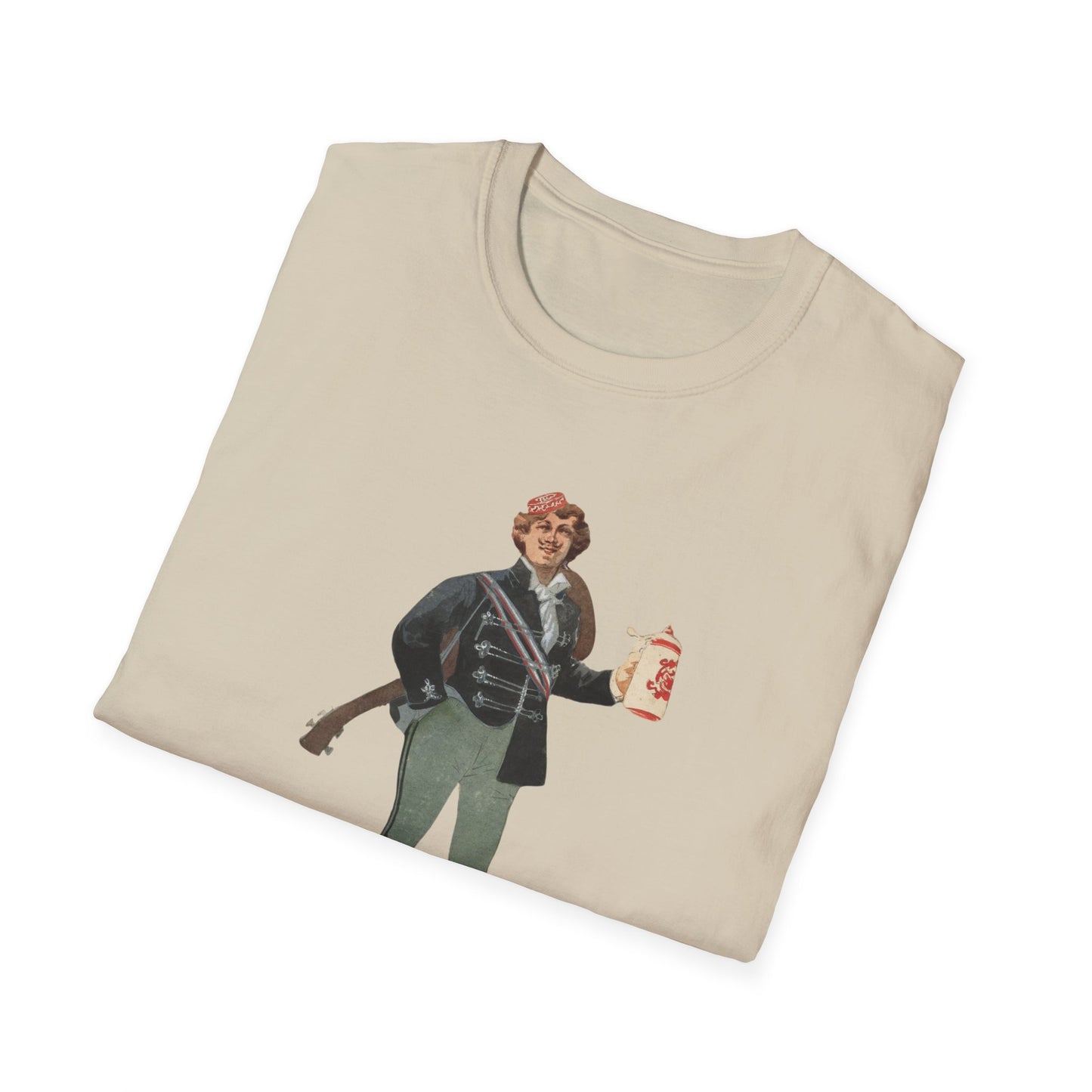 Raise Your Spirits With Our Retro Military Stein Graphic Tee - Unisex Fun Awaits!