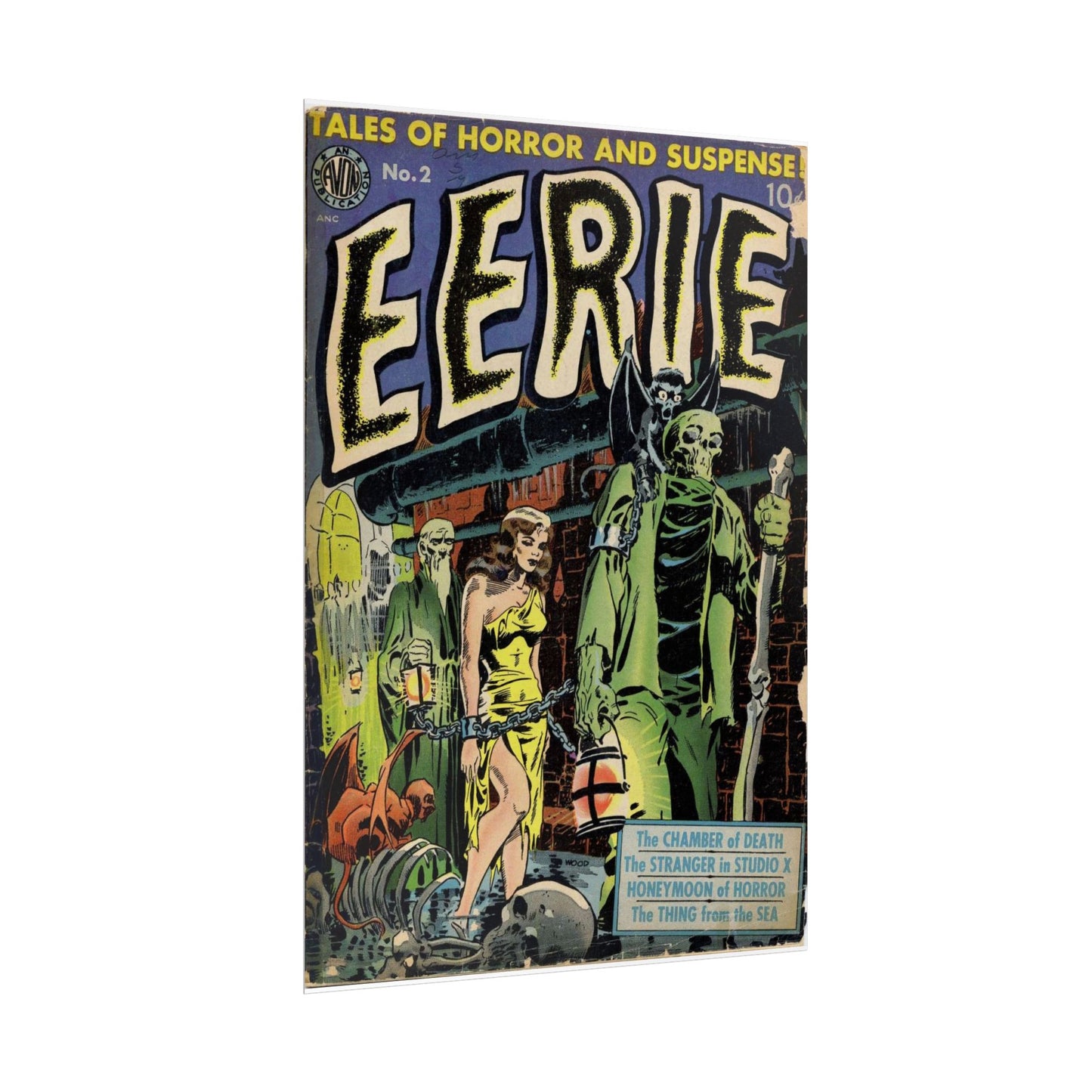 Retro Avon Publications EERIE Number 2 Comic Book Cover Poster - Old School Male 