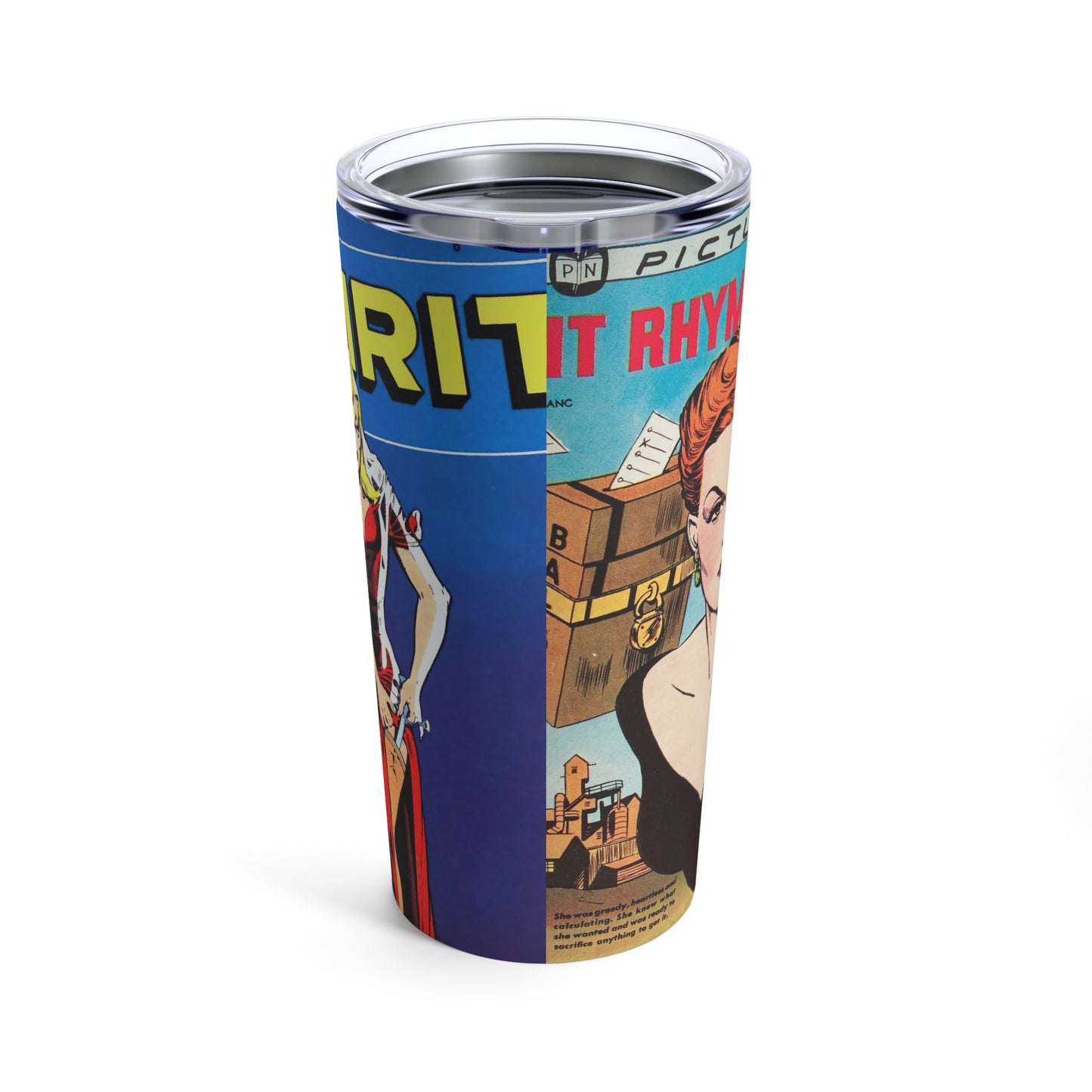 Vintage-Inspired Comic Book Tumbler 20oz - Old School Male 