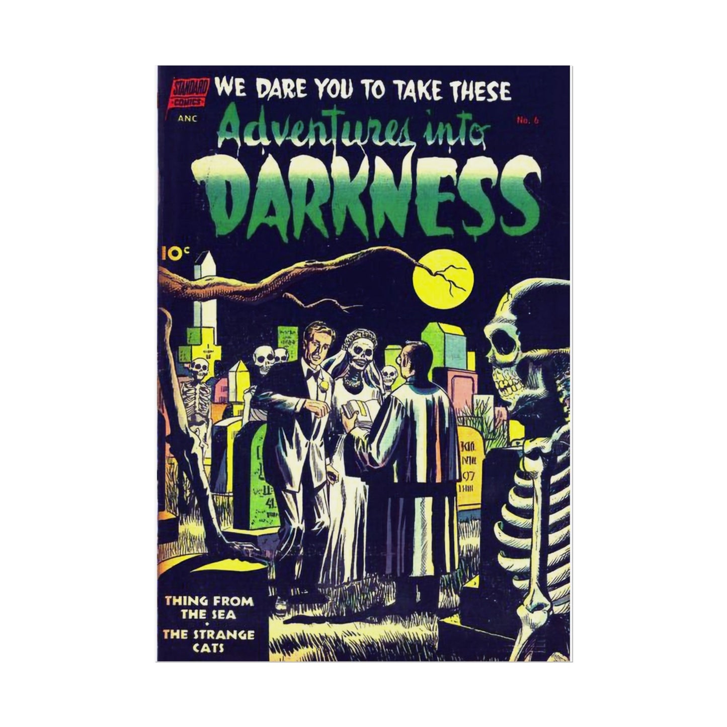 Retro Standard Comics Adventures in Darkness Comic Cover Poster - Old School Male 