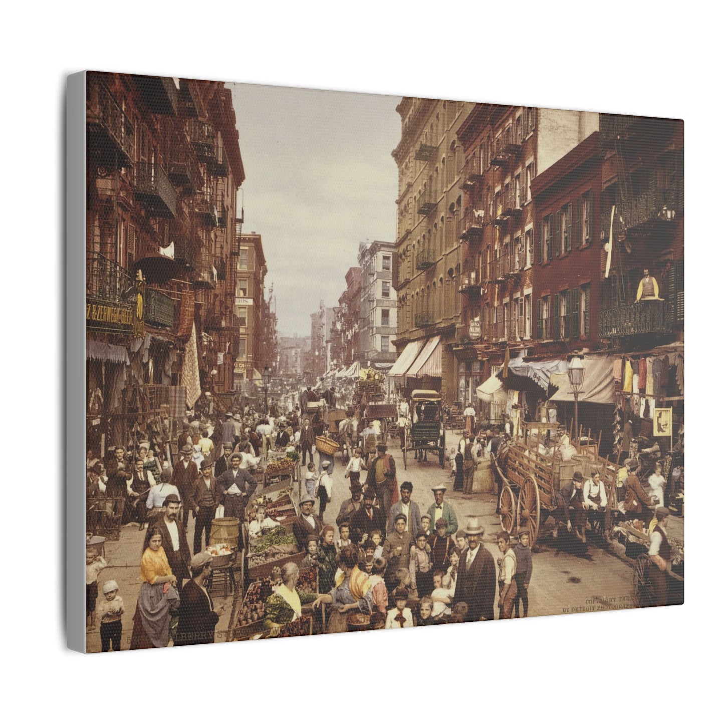 Vintage New York City Street Scene Matte Canvas Print - Stretched, 0.75" Frame (Available in Multiple Sizes)