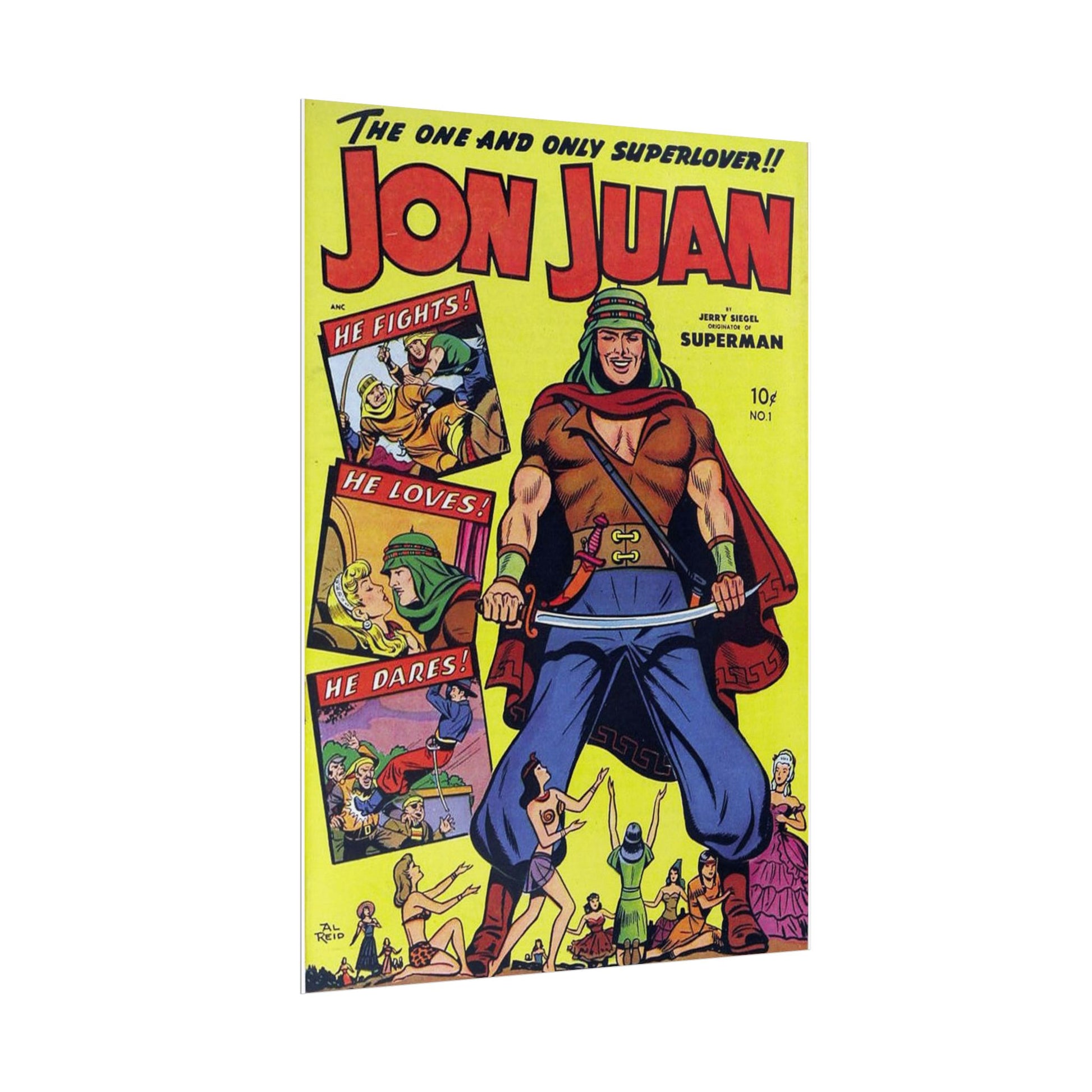 Poster Print Jon Juan 50s Comic Cover - Old School Male 