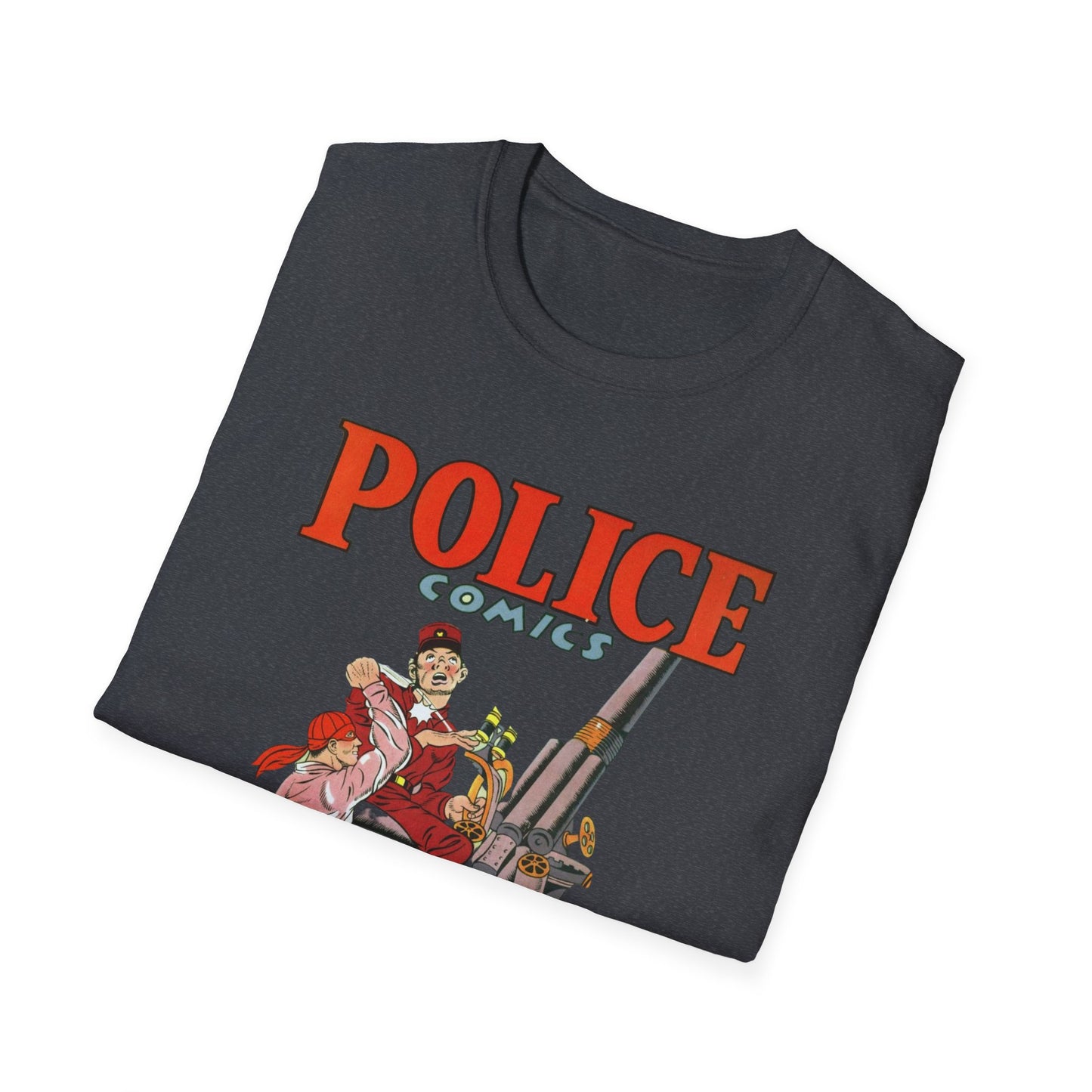 Vintage Retro Police Comics T-Shirt - 100% Cotton, Eco-Friendly, Perfect for Comic Fans