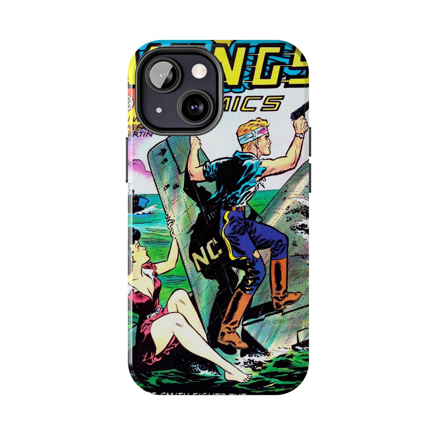 Retro Wings Comics Cover Tough Phone Cases - Old School Male 