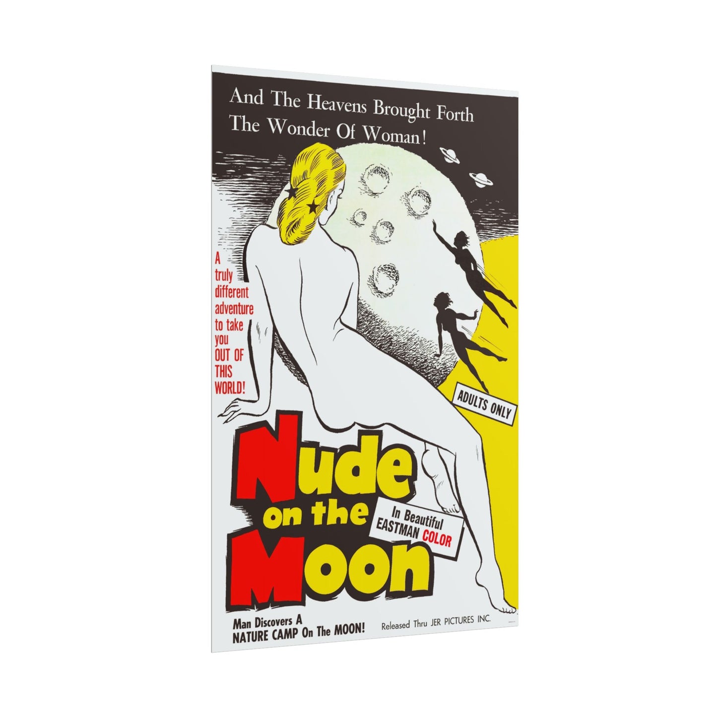 Retro 'Nude on the Moon' Film Poster Print