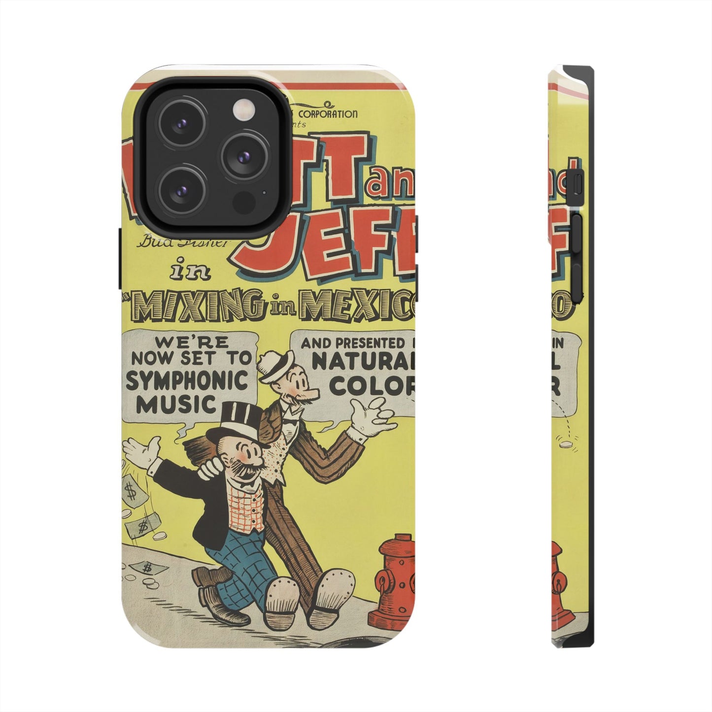 Durable Mutt and Jeff Phone Protection Cases - Old School Male 